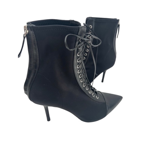 Zara Shoes - Zara Black Edwardian-Style Lace Up Pointed Heels Boots Size 39